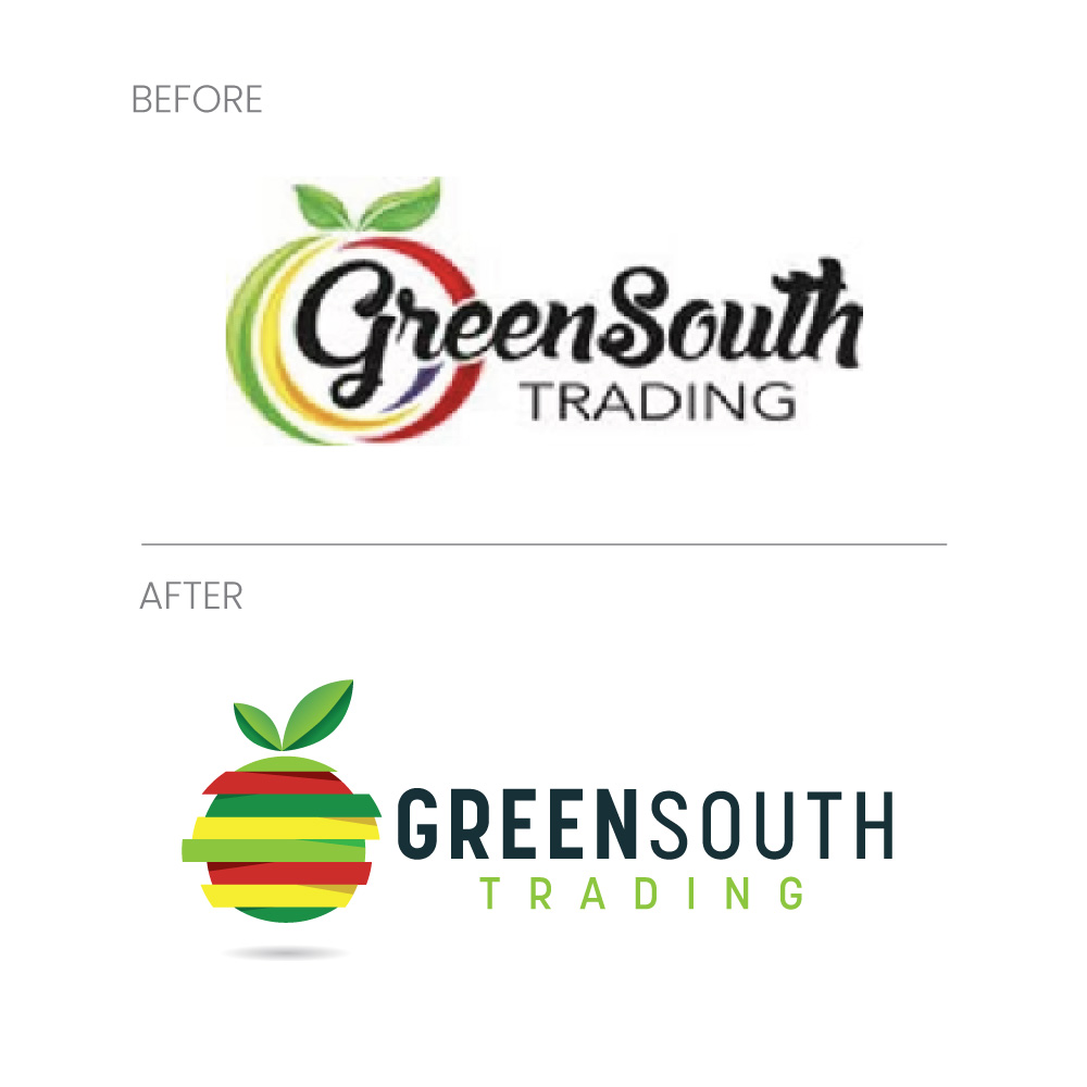 Greensouth Trading Logo Before After